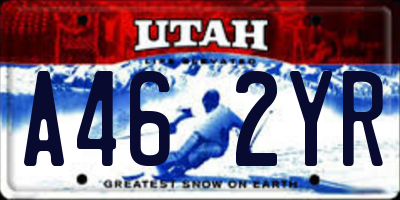 UT license plate A462YR