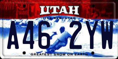 UT license plate A462YW