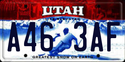 UT license plate A463AF