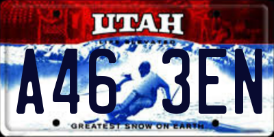 UT license plate A463EN