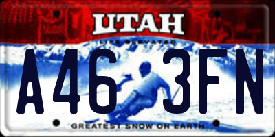 UT license plate A463FN