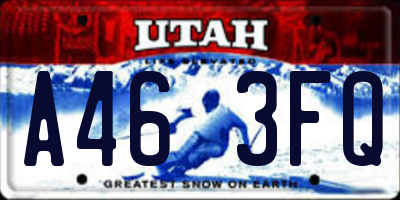 UT license plate A463FQ