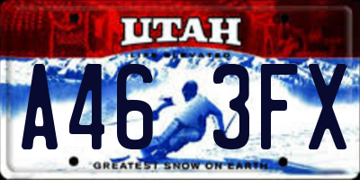 UT license plate A463FX