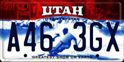 UT license plate A463GX