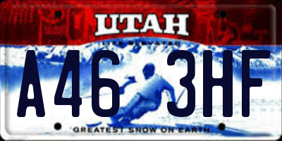 UT license plate A463HF