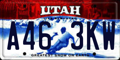 UT license plate A463KW