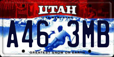 UT license plate A463MB