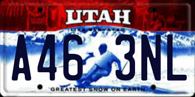 UT license plate A463NL