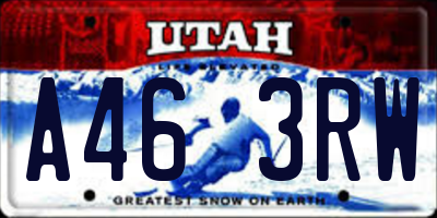 UT license plate A463RW