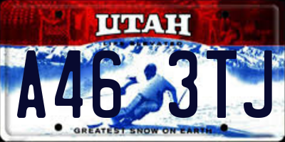 UT license plate A463TJ