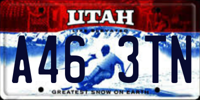 UT license plate A463TN