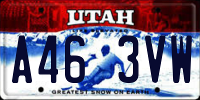UT license plate A463VW