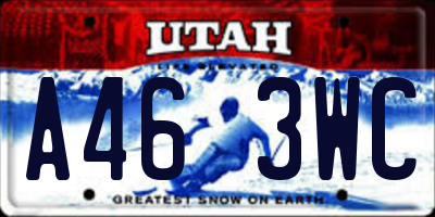 UT license plate A463WC
