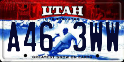 UT license plate A463WW