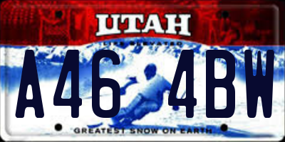 UT license plate A464BW