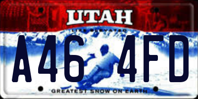 UT license plate A464FD