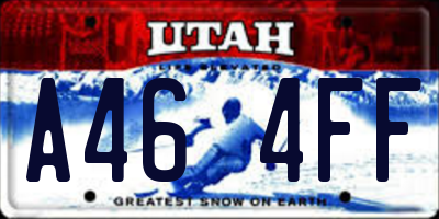 UT license plate A464FF