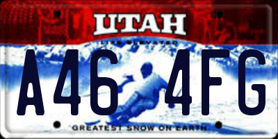 UT license plate A464FG
