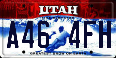 UT license plate A464FH
