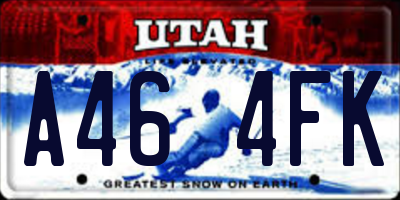UT license plate A464FK