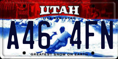 UT license plate A464FN
