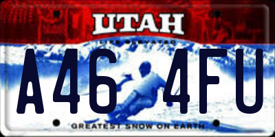 UT license plate A464FU