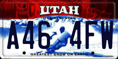 UT license plate A464FW
