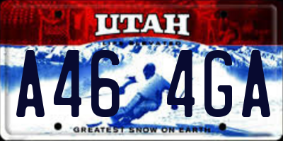 UT license plate A464GA
