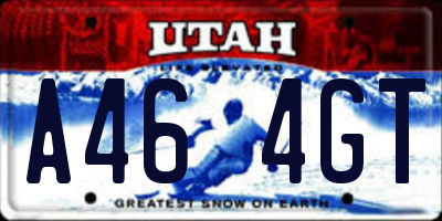UT license plate A464GT