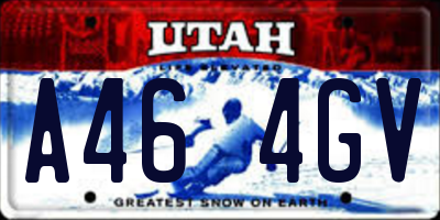 UT license plate A464GV