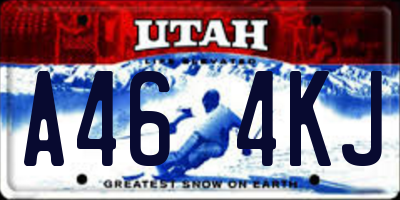 UT license plate A464KJ