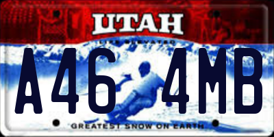 UT license plate A464MB