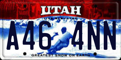 UT license plate A464NN
