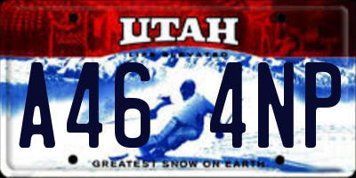 UT license plate A464NP