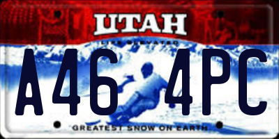 UT license plate A464PC
