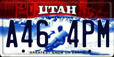 UT license plate A464PM