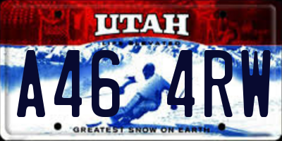 UT license plate A464RW