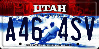 UT license plate A464SV