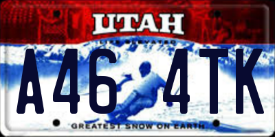 UT license plate A464TK