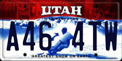 UT license plate A464TW