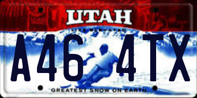 UT license plate A464TX