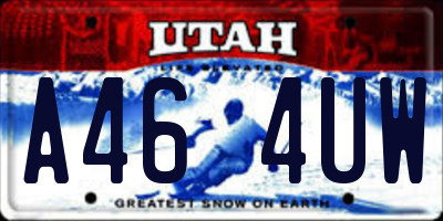 UT license plate A464UW
