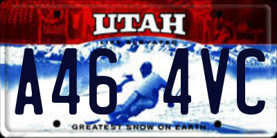 UT license plate A464VC