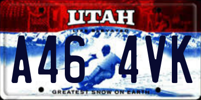 UT license plate A464VK