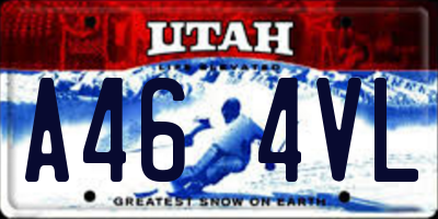 UT license plate A464VL