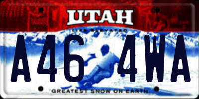 UT license plate A464WA