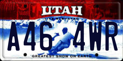 UT license plate A464WR