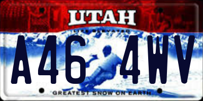 UT license plate A464WV