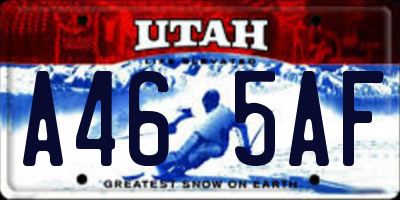 UT license plate A465AF
