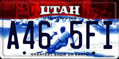 UT license plate A465FI